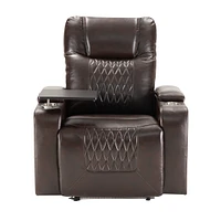 Brown Power Motion Recliner with Usb Charging and Storage