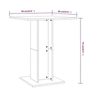 vidaXL Bistro Table Smoked Oak 23.6"x23.6"x29.5" Engineered Wood