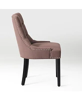 WestinTrends Upholstered Wingback Button Tufted Dining Chair