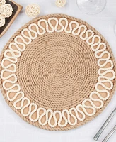 Saro Lifestyle Rustic Rope Weave Placemat Set of 4,12"x12"