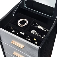 Simplie Fun Myles Jewelry Armoire, Black, Silver & Gold Finish