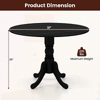 4-Person Dining Table Wooden Kitchen with Solid Rubber Wood Frame for