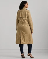 Lauren Ralph Plus Double-Breasted Trench Coat