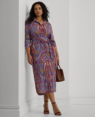 Lauren Ralph Plus Paisley Shirtdress