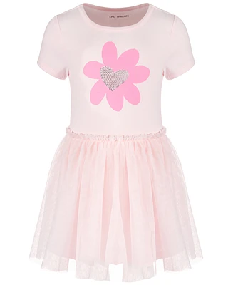 Epic Threads Toddler Girls Heart Flower Tulle Dress, Created for Macy's