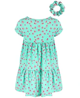 Epic Threads Toddler Girls Doodle Daisies Floral-Print Tiered Dress With Scrunchie, Created for Macy's