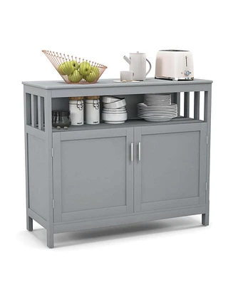 Costway Kitchen Buffet Server Sideboard Storage Cabinet with 2 Doors & Shelf