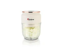 Euro Cuisine Mini Cordless/Rechargeable Chopper with Usb Cord & Glass Bowl