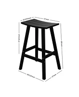 WestinTrends Outdoor Patio Adirondack Bar Height Stool Saddle Seat Chair