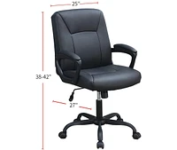 Relax Cushioned Office Chair 1 Piece Upholstered Seat Back Adjustable Chair Comfort