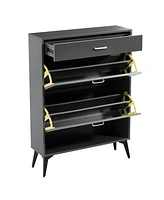 Shoe Cabinet, Shoe Storage Shelves, Grey