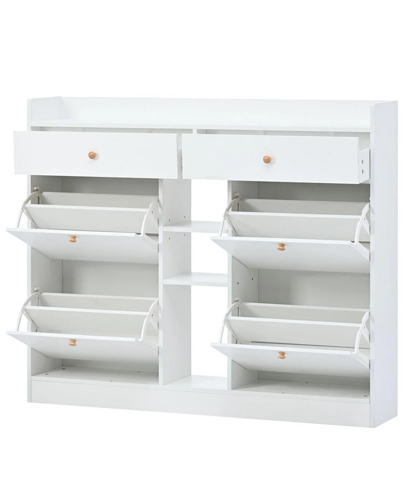 Simplie Fun 4-Drawer Shoe Cabinet for Entrance Hallway