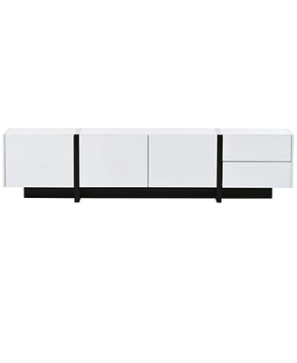 Streamdale Furniture Modern High Gloss Tv Stand for TVs Up to 80"