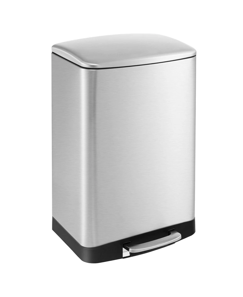 Slickblue 13.2 Gal Stainless Steel Trash Can with Lock Device-Sliver