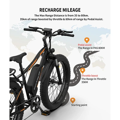 Streamdale Furniture S07-b 26 750W Electric Bike Fat Tire P7 48V 12.5Ah Removable Lithium Battery For Adults