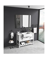Simplie Fun 48X 36 Inch Led Mirror Bathroom Vanity Mirror With Backlight, Wall Mount Anti-Fog Memory Large