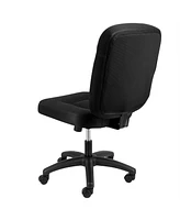 Elama Mid Back Adjustable Fabric Office Chair in Black