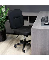 Elama Mid Back Adjustable Fabric Office Chair in Black