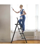 Costway Folding Step Ladder Portable 4 with Safety Handrails & Anti-Slip Pedals