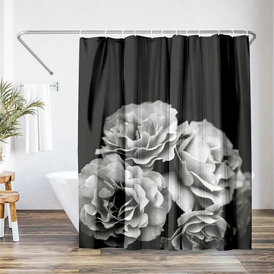 Americanflat 71x74 Floral Shower Curtain - Moody Roses by Chaos & Wonder Design