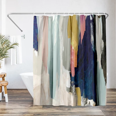71x74 Abstract Shower Curtain - Somber by Pi Creative Art