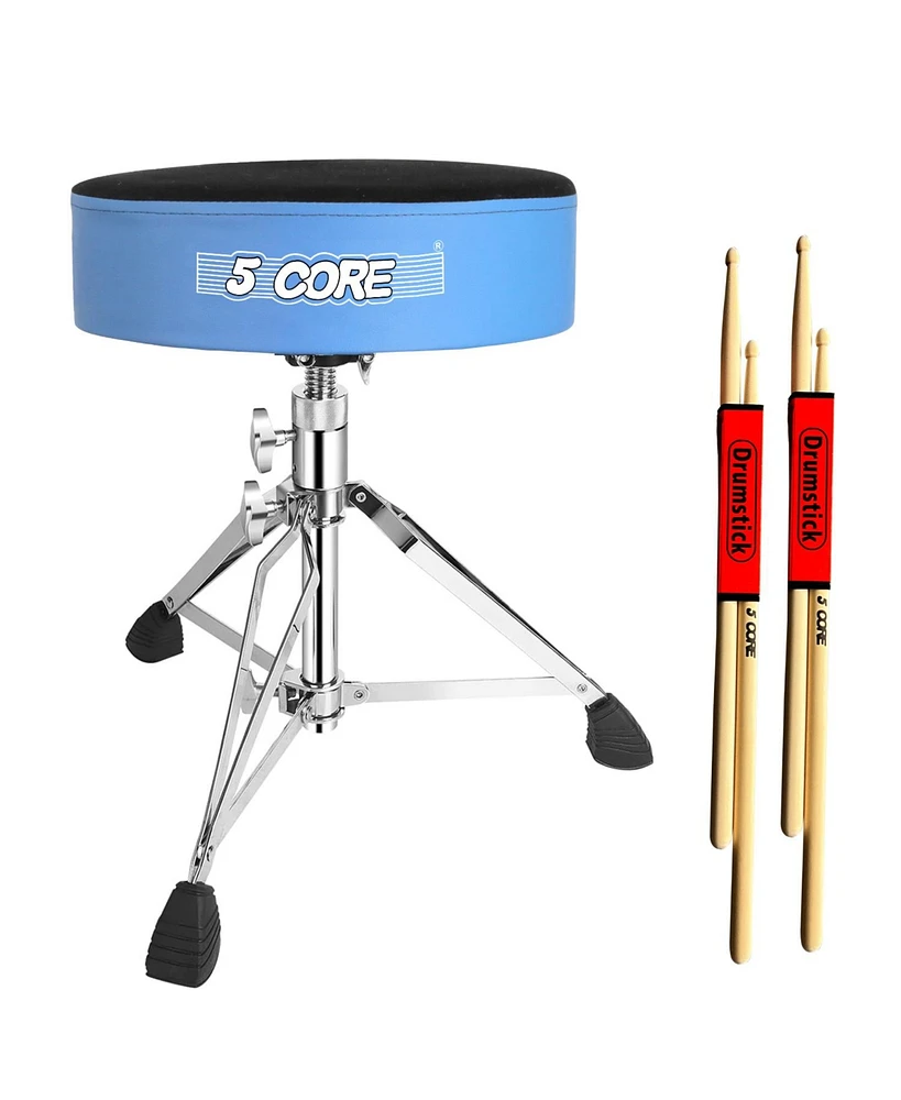 5 Core Drum Throne Padded Guitar Stool Swivel Height Adjustable Professional Music Chair For Adults And Kids w Anti Slip Rubber Feet