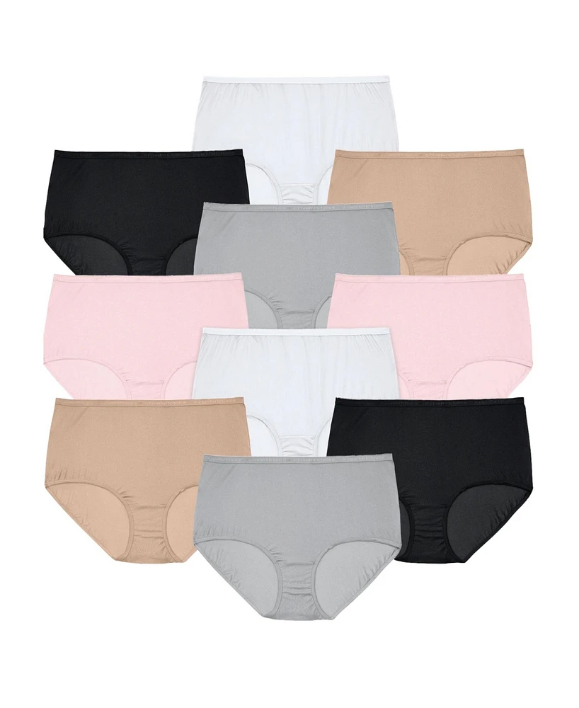 Comfort Choice Women's Nylon Brief 10-Pack