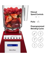 Blendtec Total Classic Original Blender and 90 oz WildSide+ Jar - Kitchen Blender Bundle - Red