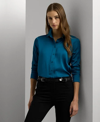 Lauren Ralph Women's Satin Charmeuse Shirt