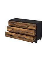 Simplie Fun Eos Dresser In Walnut & Black Finish