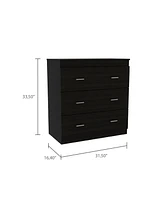 Montclair 3-Drawer Dresser Black