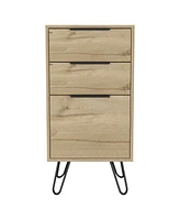 Streamdale Furniture Augusta Light Dresser, Hairpin Legs, Superior Top, Three Drawers - Light Oak