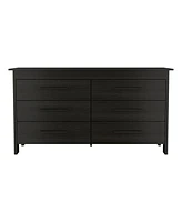 Simplie Fun Southington 6-Drawer Rectangle Dresser Black Wengue