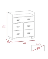 Edgemont 5-Drawer Dresser White