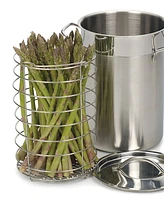 Rsvp International Endurance 18/8 Stainless Steel 8"x6"x9" Asparagus Steamer Pot Lid