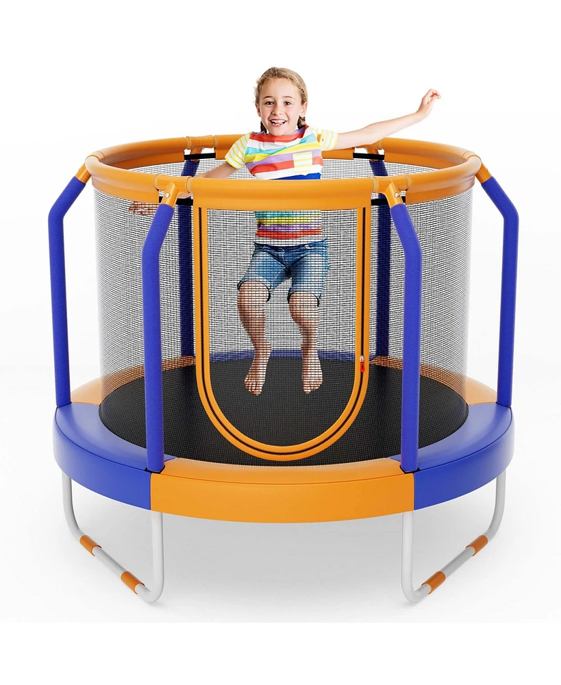 Costway 48" Mini Trampoline with Enclosure Heavy-Duty Metal Frame U-shaped Legs