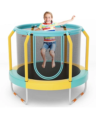 Costway 48" Mini Trampoline with Enclosure Heavy-Duty Metal Frame U-shaped Legs