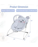 Costway Portable Baby Bouncer Vibration Infant Rocker Seat with Detachable Toy Bar