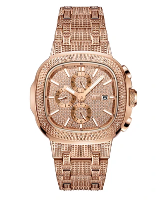 Jbw Men's Diamond (1/5 ct. t.w.) Watch in 18k Rose Gold-plated Stainless-steel Watch 48mm