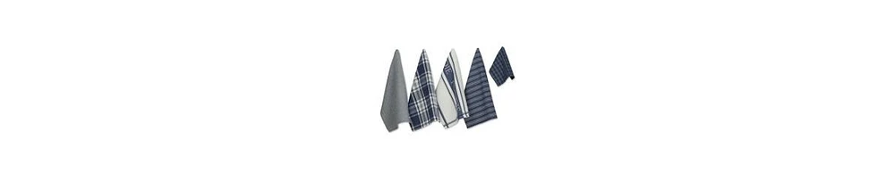 Design Imports Everyday Collection Foodie Kitchen Set, Dishtowel Dishcloth, French Blue, 5 Piece