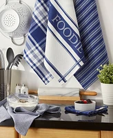 Design Imports Everyday Collection Foodie Kitchen Set, Dishtowel Dishcloth, Nautical Blue, 5 Piece