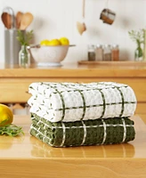 Design Imports Washed Waffle Collection Oversized Preshrunk Ultra Absorbent, Dishtowel Set, 20x30", Sage, 2 Piece