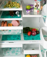 Design Imports Fridge Liner Collection Non-Adhesive, Cut to Fit, 12x24", Aqua Market, 6 Piece