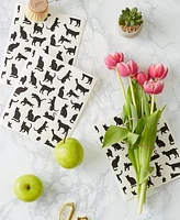 Design Imports Swedish Dishcloths for Kitchen Cleaning, Machine Washable Dishwasher Safe, 7.75 x 6.75", Cats, 3 Piece