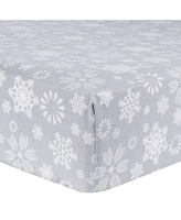 Trend Lab Snowflake Flurry Deluxe Flannel Fitted Crib Sheet