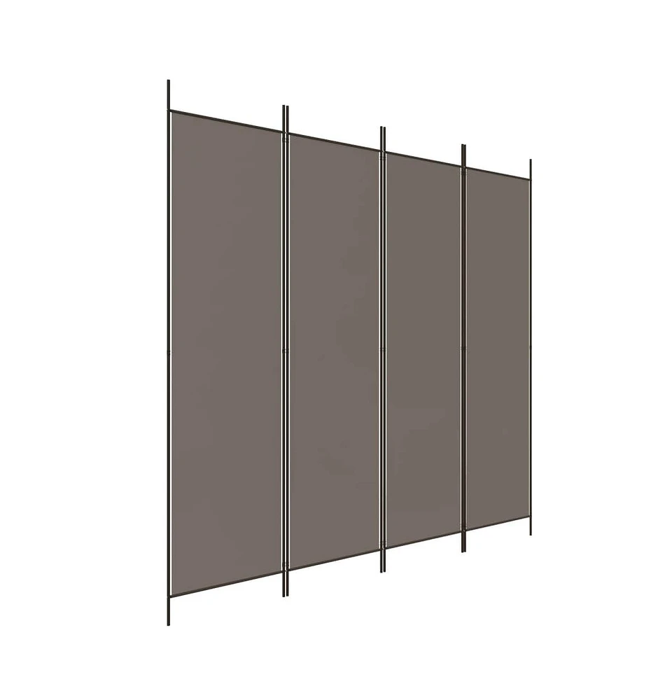 vidaXL 4-Panel Room Divider Anthracite 78.7"x78.7" Fabric