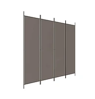 vidaXL 4-Panel Room Divider Anthracite 78.7"x78.7" Fabric