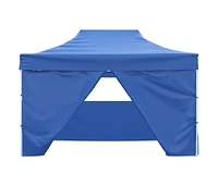 vidaXL Professional Folding Party Tent with 4 Sidewalls 9.8'x13.1' Steel Blue