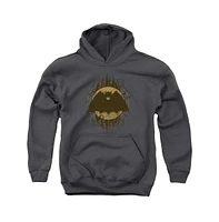 Batman Boys Youth Crest Pull Over Hoodie / Hooded Sweatshirt