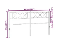 Metal Headboard Black 70.9"